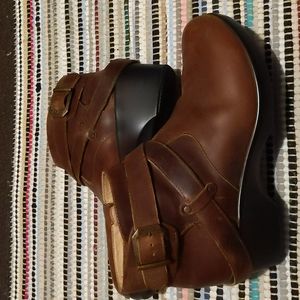 Alegria brown leather booties, size 10 Boots